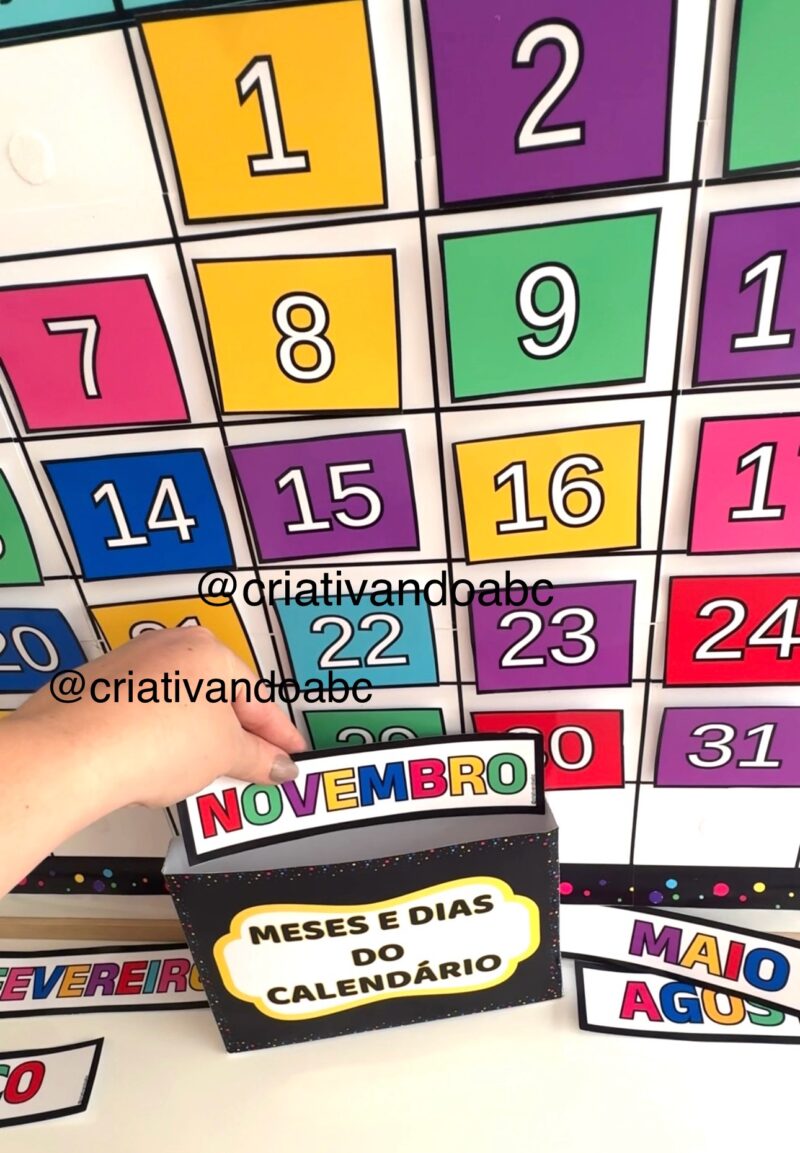 calendário para sala de aula