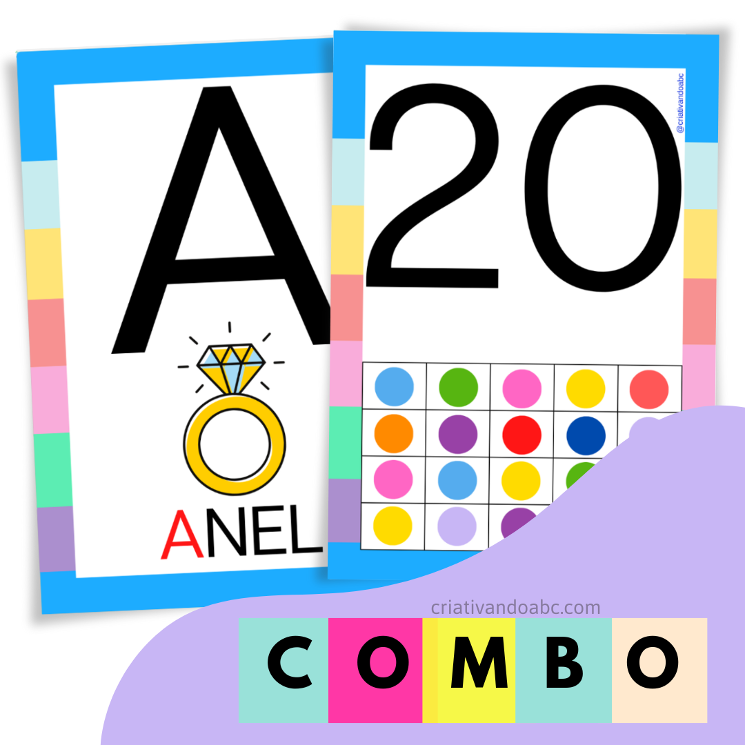 Alfabeto de Parede + Números até o 20 + Vogais