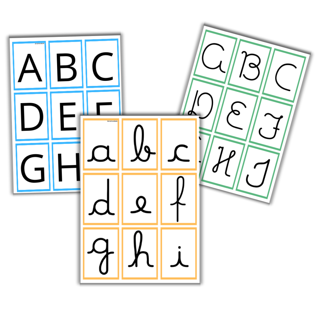 Alfabeto móvel 3 tipos de letras