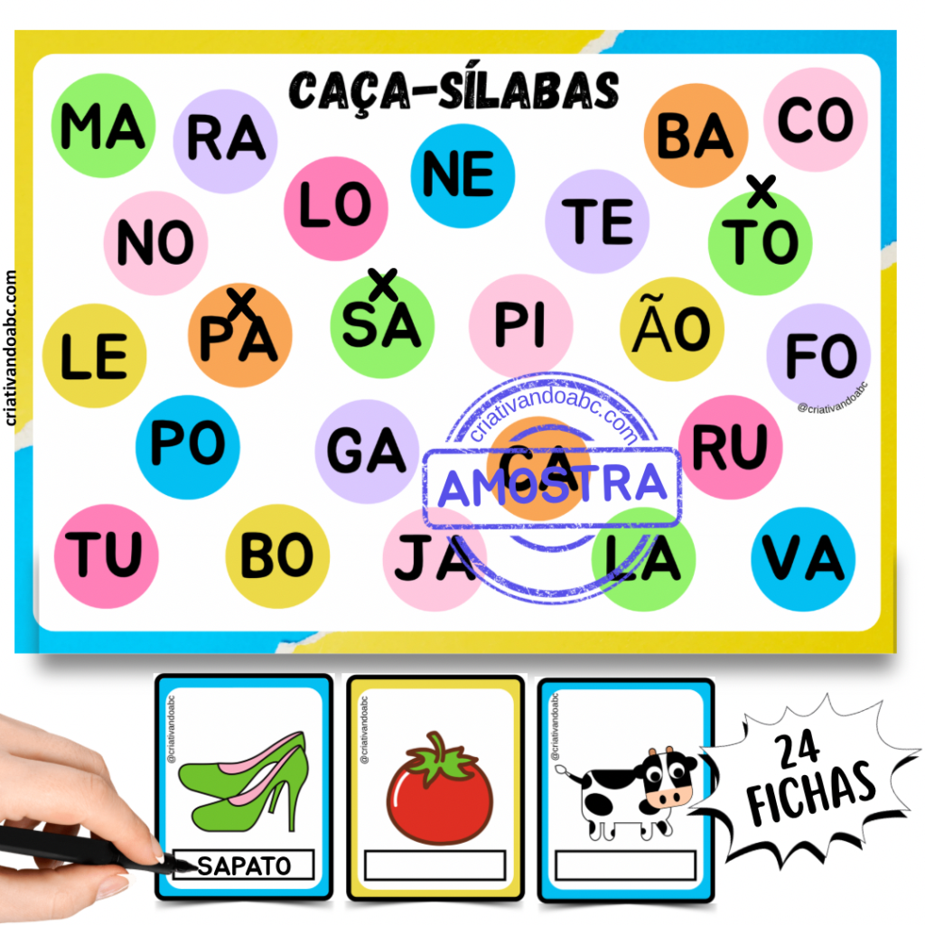 ATIVIDADE PARA ALFABETIZÇÃO CAÇA-SÍLABAS