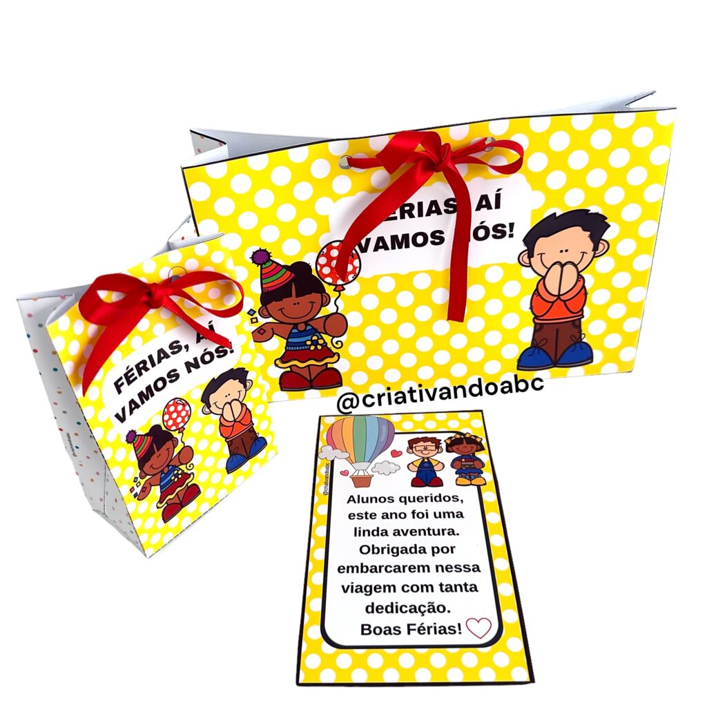 Kit lembrancinhas férias escolares modelo 2