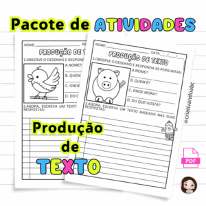Produção de Textos Tema animais - Pacote de Atividades
