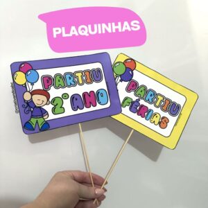 Kit Plaquinhas para fotos e Coroas - Tema Férias