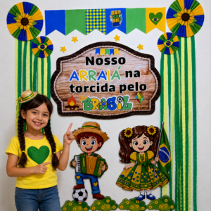 Painel festa junina arraiá da copa