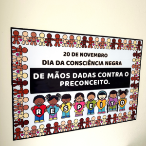 Painel Consciência Negra De Mãos Dadas, painel dia da consciência negra