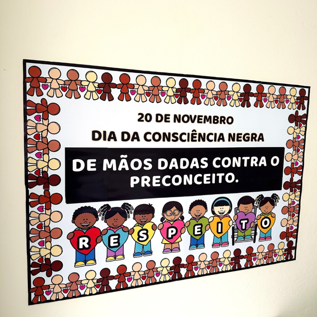 Painel Consciência Negra De Mãos Dadas, painel dia da consciência negra